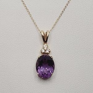 Amethyst/diamond necklace
